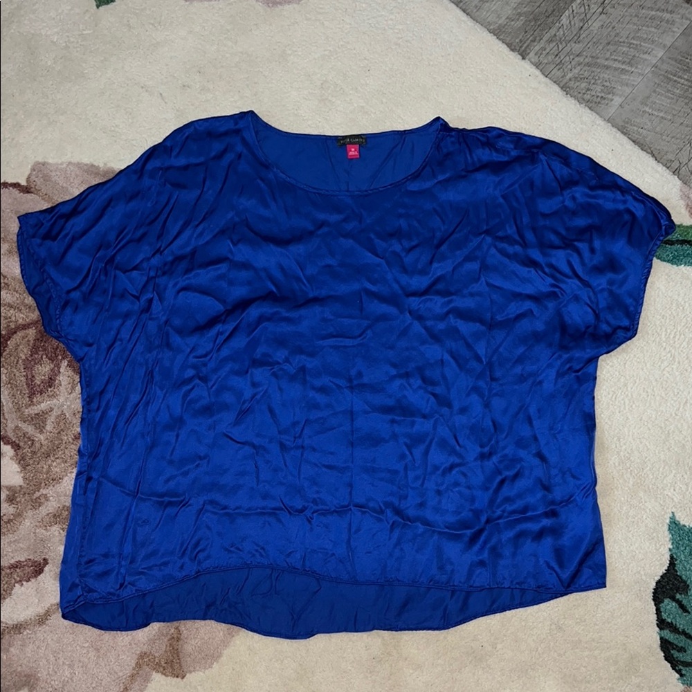 Vince Camuto Blue Boxy Short Sleeve Blouse